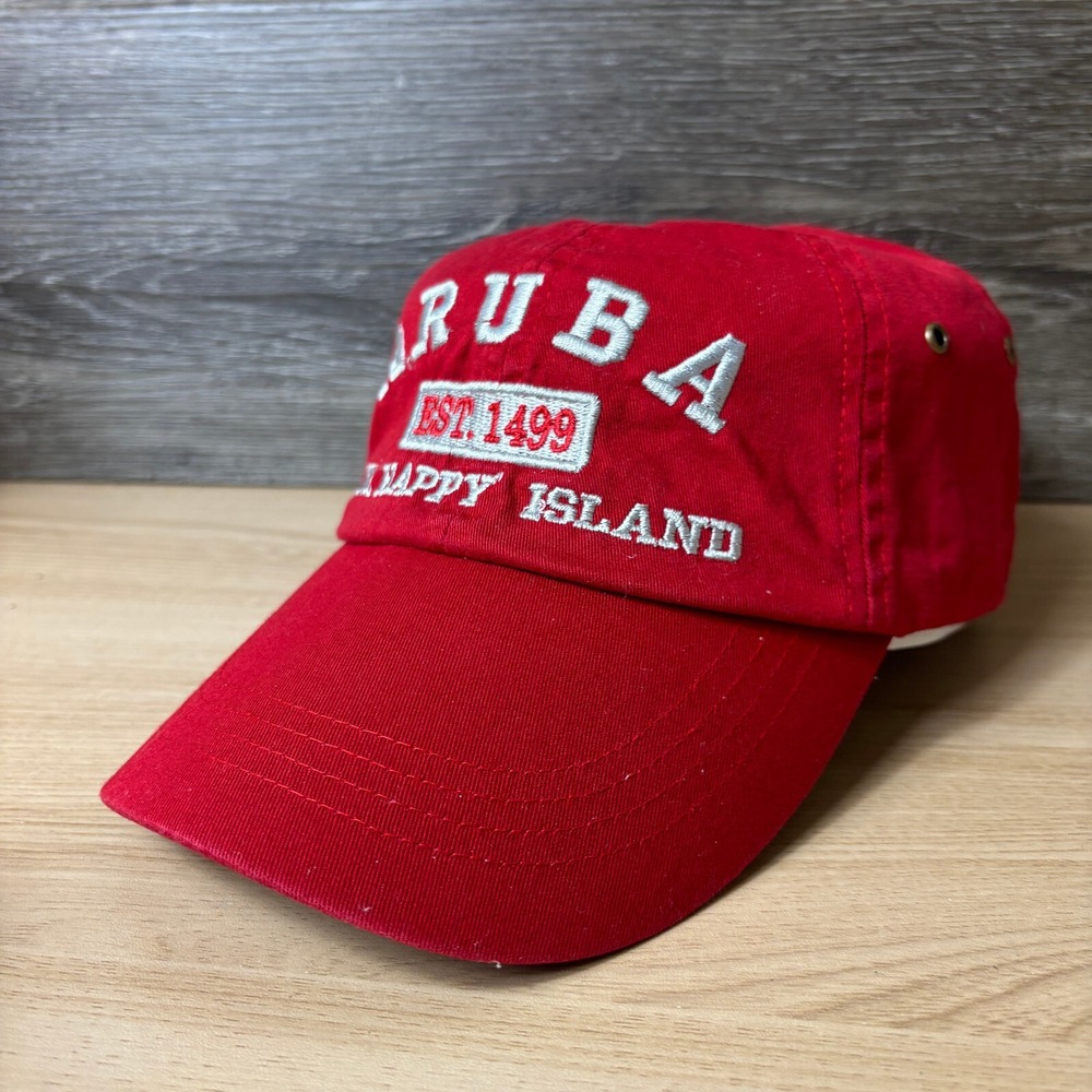 Aruba Hat Cap Strap Back Red One Happy Island‎ Adjustable - Picture 3 of 11